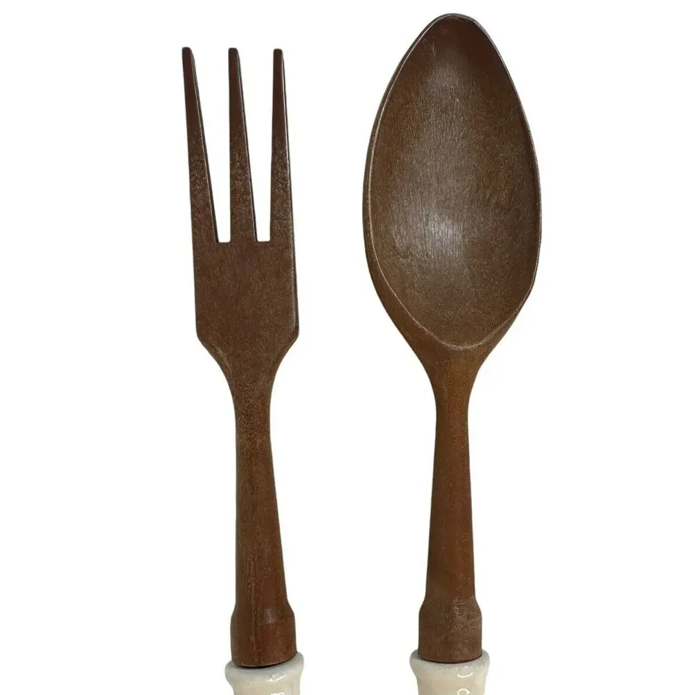 Vintage Disney Mickey Mouse Salad Fork and Spoon Salad Serving Set 11